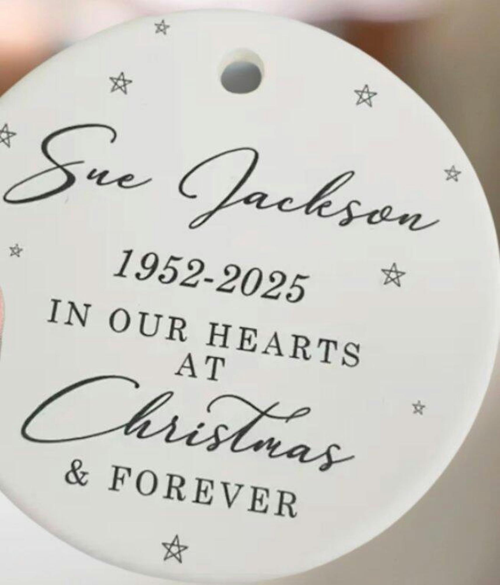 Personalised First Christmas Married With Stars Ceramic Decoration