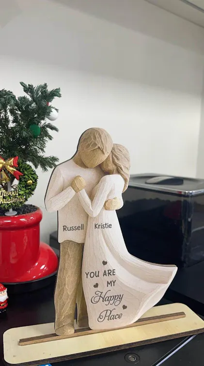 Couple Growing Old Together - Personalized 2-Layer Wood Plaque With Fl