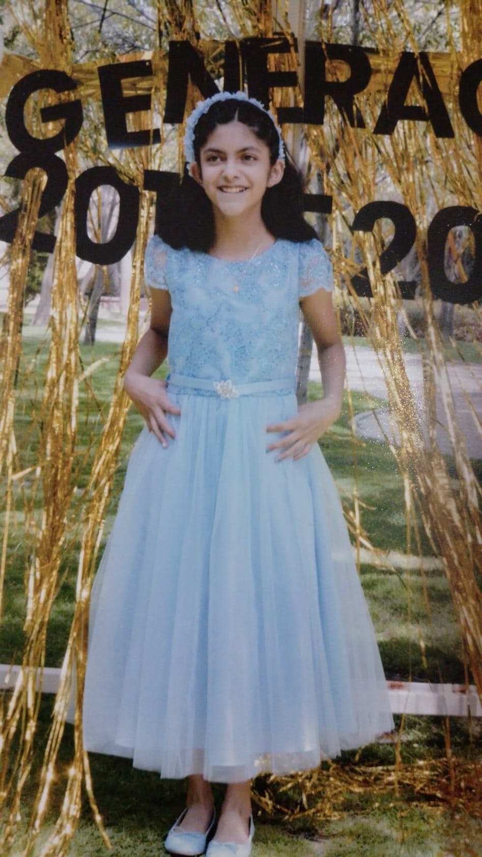 Vestido de Niña Fiesta Azul Cielo con Manga de Fiesta Talla a 12 Años -
