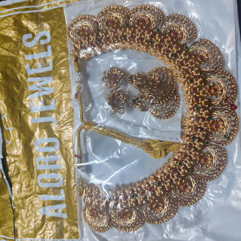 Gold Plated Handmade Necklace with Earrings