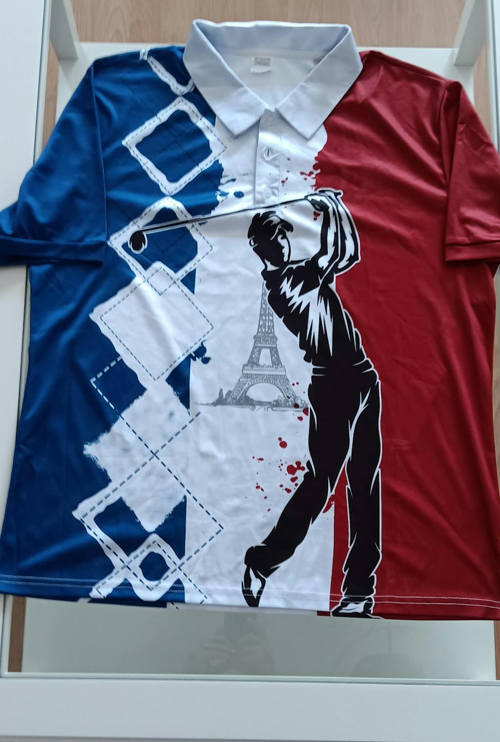 Golfeur, Golfeuse, Polo de Sport, Cadeau Original pour Fans de Golf, Polo Homme Femme, Drapeau France, Tour Eiffel - CTS18052215