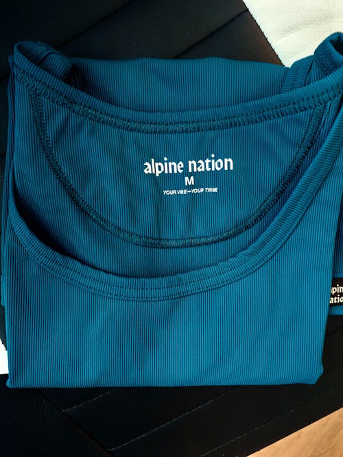 Aerial Ribbed Tank Top Aqua