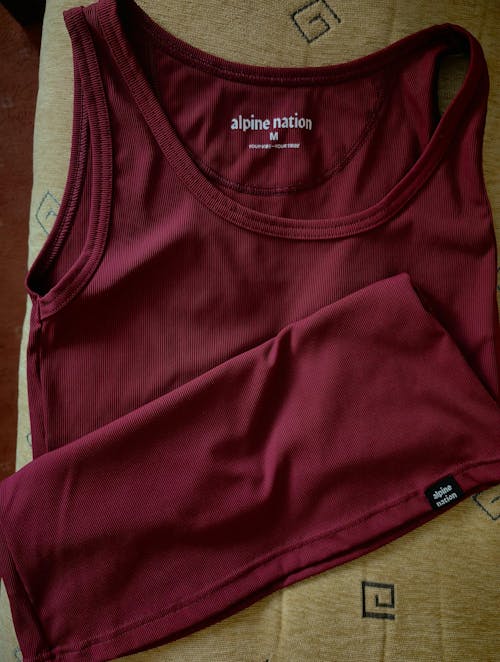 Aerial Ribbed Tank Top Scarlet