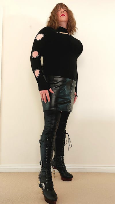 DemoniaCult Muerto 2028 Womens 5 1/2" Heel, Platform Calf Length Boots