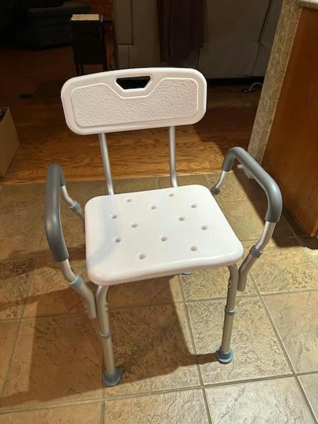 Altus Bathroom Shower Chair with Back Rest and Arm Aluminium Adjustable