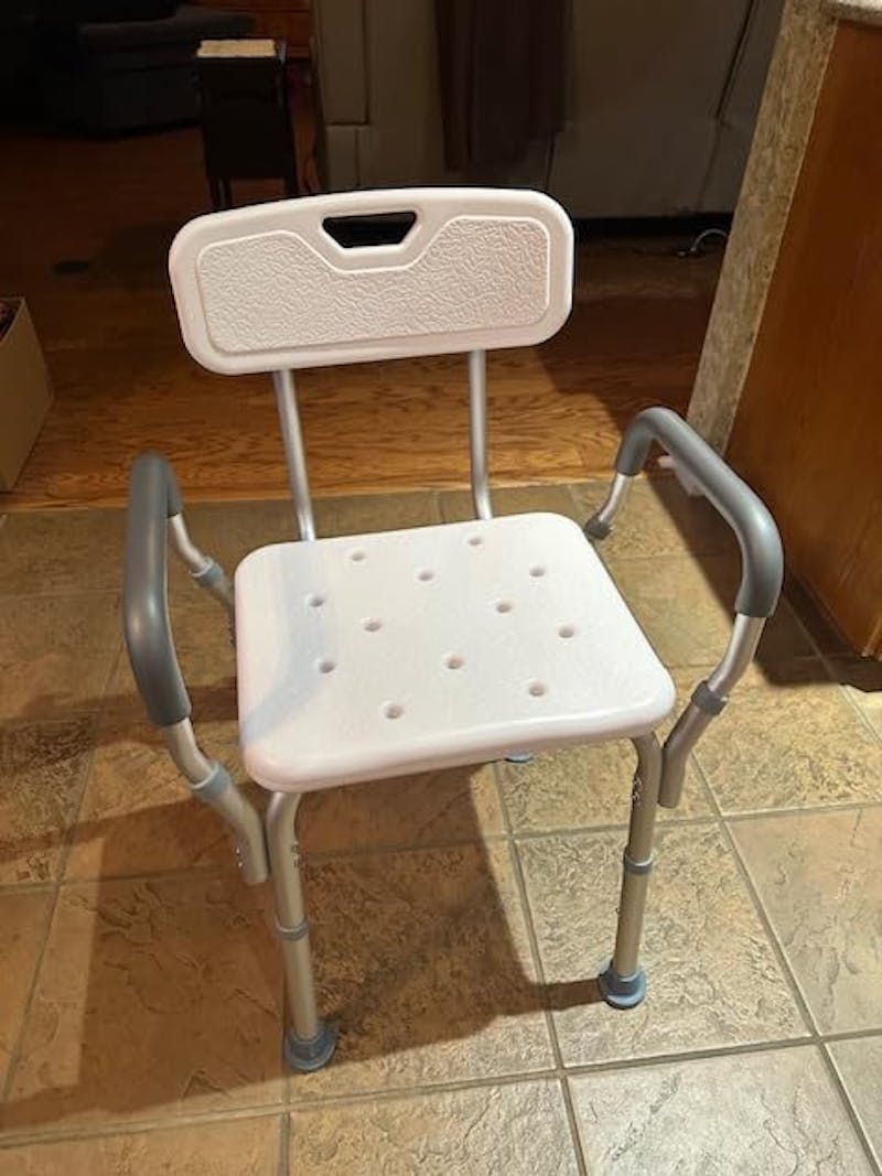 Altus Bathroom Shower Chair with Back Rest and Arm Aluminium Adjustable