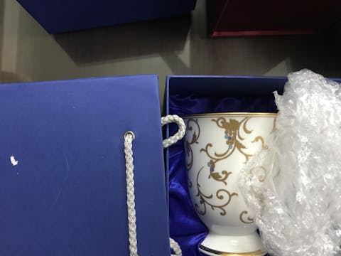 Narumi | Gift Box - Anatolia | Bone China | White, 18K Gold & Blue | Single Mug