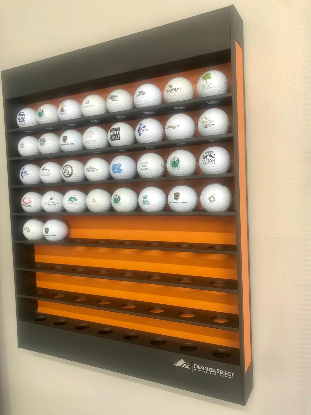 Golf Ball Display Rack (104 Balls) Logo Golf Ball Display Shelf ALU Design