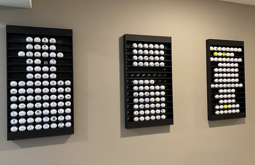 Golf Ball Display Rack (104 Balls) Logo Golf Ball Display Shelf ALU Design