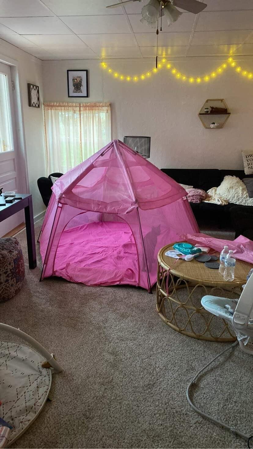 Pink Spacious Padded Playpen