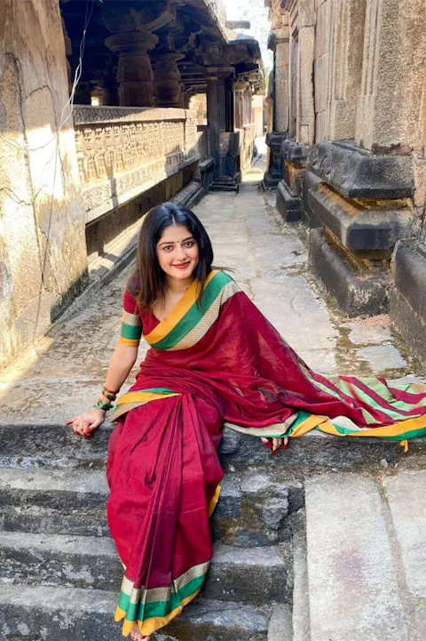 Marron Handloom Narayanpet Cotton Saree