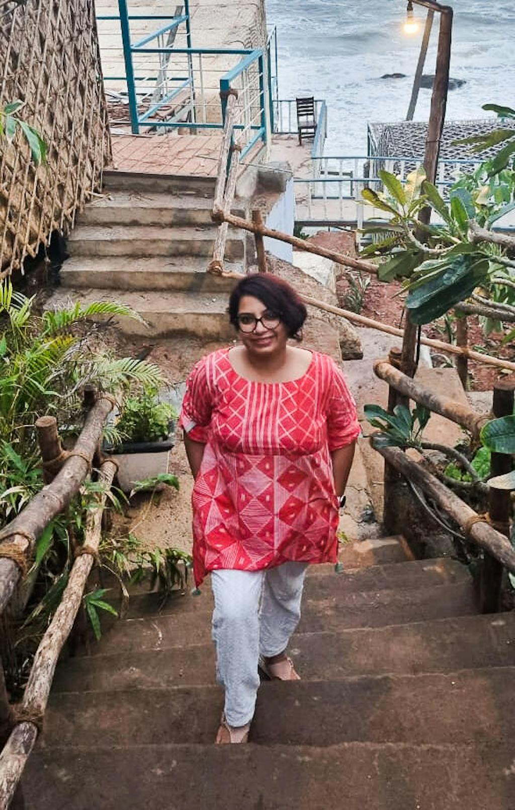 'Rumi' Hand-dyed Shibori Pure Cotton Top with Butterfly Sleeves