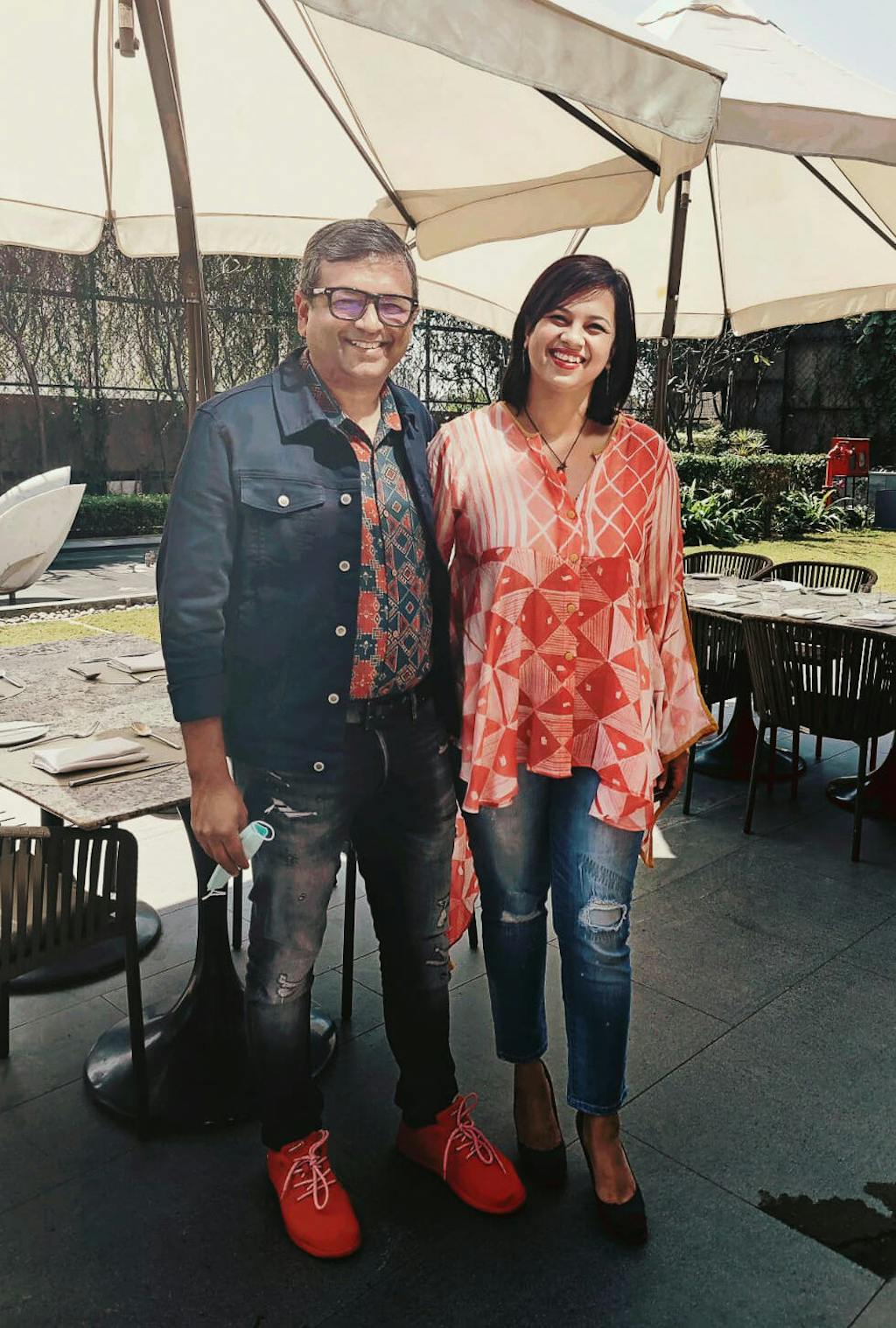 'Rumi' Hand-dyed Shibori Pure Cotton Top with Butterfly Sleeves