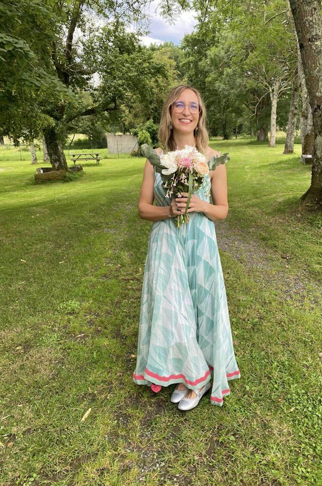 'Kiara' Hand-dyed Shibori Vegan Silk Halter Dress