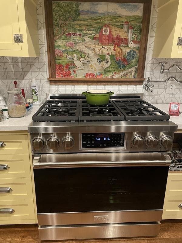 Gordon Ramsay by THOR Kitchen 36 in. Professional Gas Range with Tilt Panel Touch Control in Stainless Steel- RSG36LP