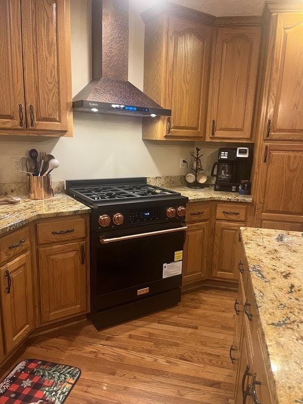 Gordon Ramsay by THOR Kitchen 30" 4.55 cu. ft. Professional Natural Gas Range with Tilt Panel Touch Control and Self-Clean in Matte Black with Rose Gold Accents- RSG30B-RSG