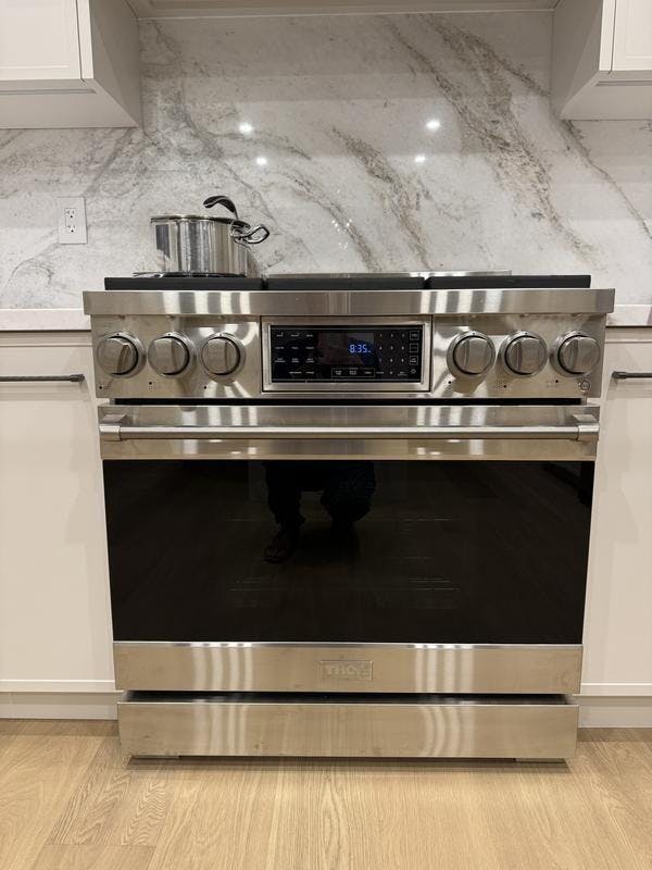Gordon Ramsay by THOR Kitchen 36 in. Professional Gas Range with Tilt Panel Touch Control in Stainless Steel- RSG36