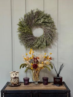 20" Preserved Boho Farmhouse Lavender Wreath|Amber Ambience