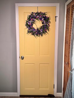 20" Preserved Eucalyptus Wreath with Pink and Purple Platycarya Accent|Amber Ambience