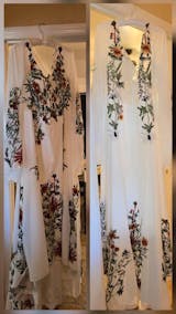 Rustic Embroidered Floral Wedding Dress with Cape Sleeves