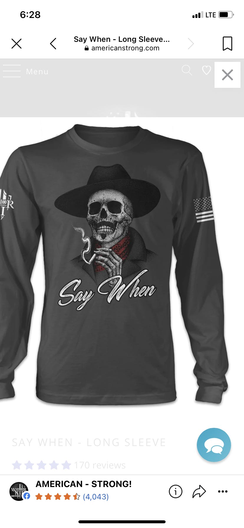 Say When - Long Sleeve - Warrior 12 - A Patriotic Apparel Company