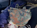 Issued German Flecktarn Gas Mask Bag w/Strap