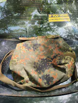 Issued German Flecktarn Gas Mask Bag w/Strap