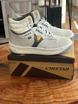 White Servis Cheetah High Top Sneakers