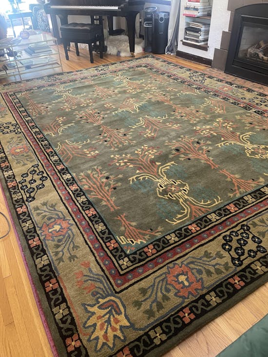 Multi Color Multi Size Hand Tufted Handmade 100% Wool Donegal Branches Arts & Crafts Oriental Area Rug