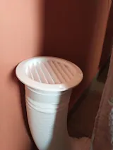 Grelha Para Saída de Ar Redonda Fixa Com Tela e Colarinho 100mm - S100