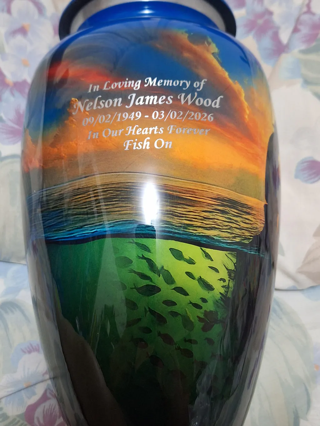 Fishing Image Urn