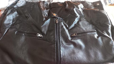 Herren-Stehkragen, Trendige Lederjacke, Hübsche Motorrad-Lederjacke