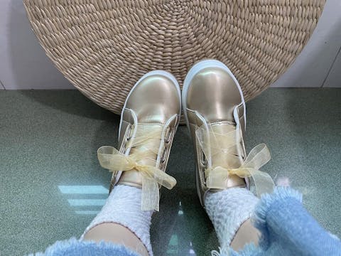 Organza Schnürsenkel dicke Sohle PU Leder Damen Freizeitschuhe