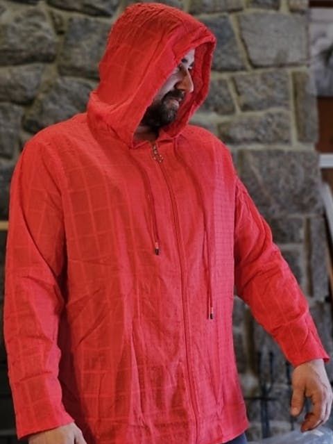 Herren-Kapuzenjacke mit Strukturmuster – Stilvolle Leichtigkeit für jede Gelegenheit