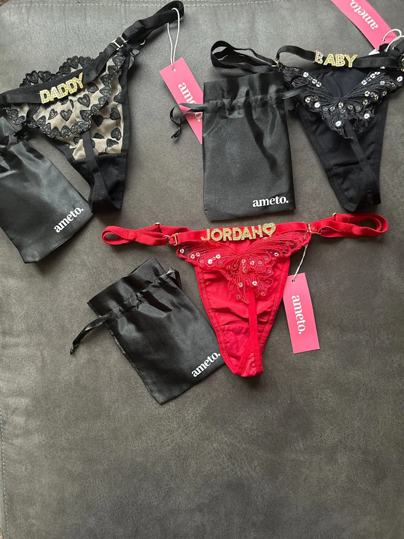 Personalized Thongs - Hearts G-string Bicolor