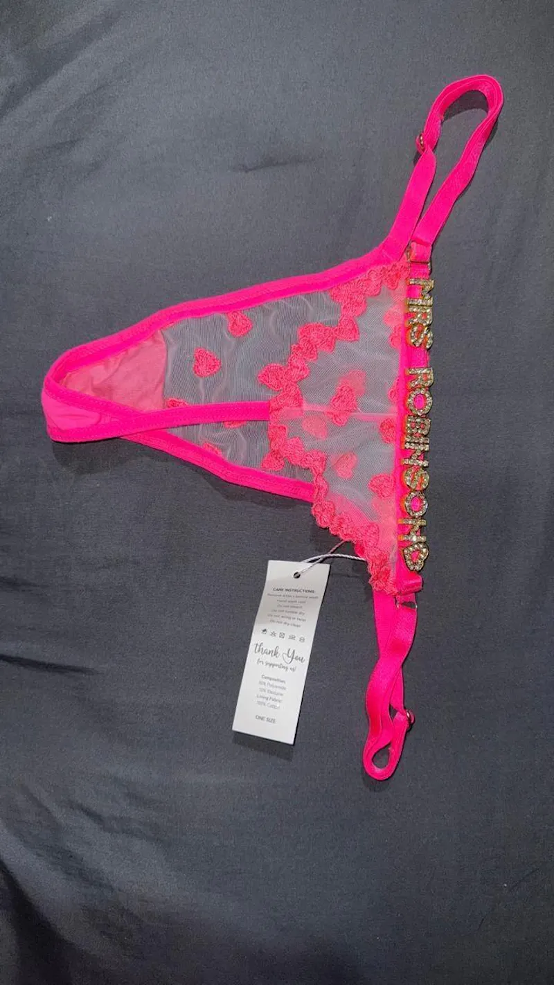 Personalized Thongs - Hearts G-string Bicolor