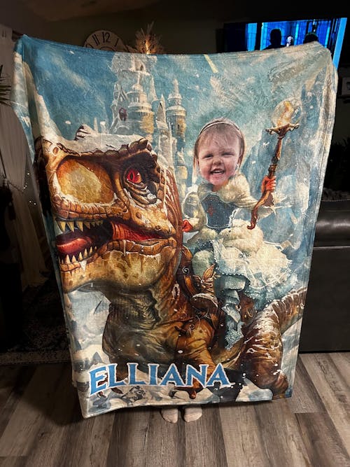 Personalized Princess Blanket - Custom Face & Name | Cozy Sherpa Fleece Throw