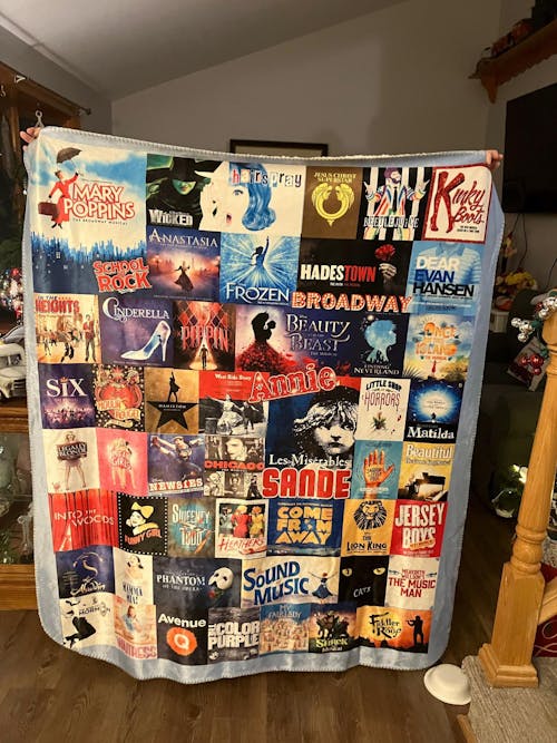 Personalized Broadway Musical Blanket , Custom Play Shows Throw, Theater Fan Gifts