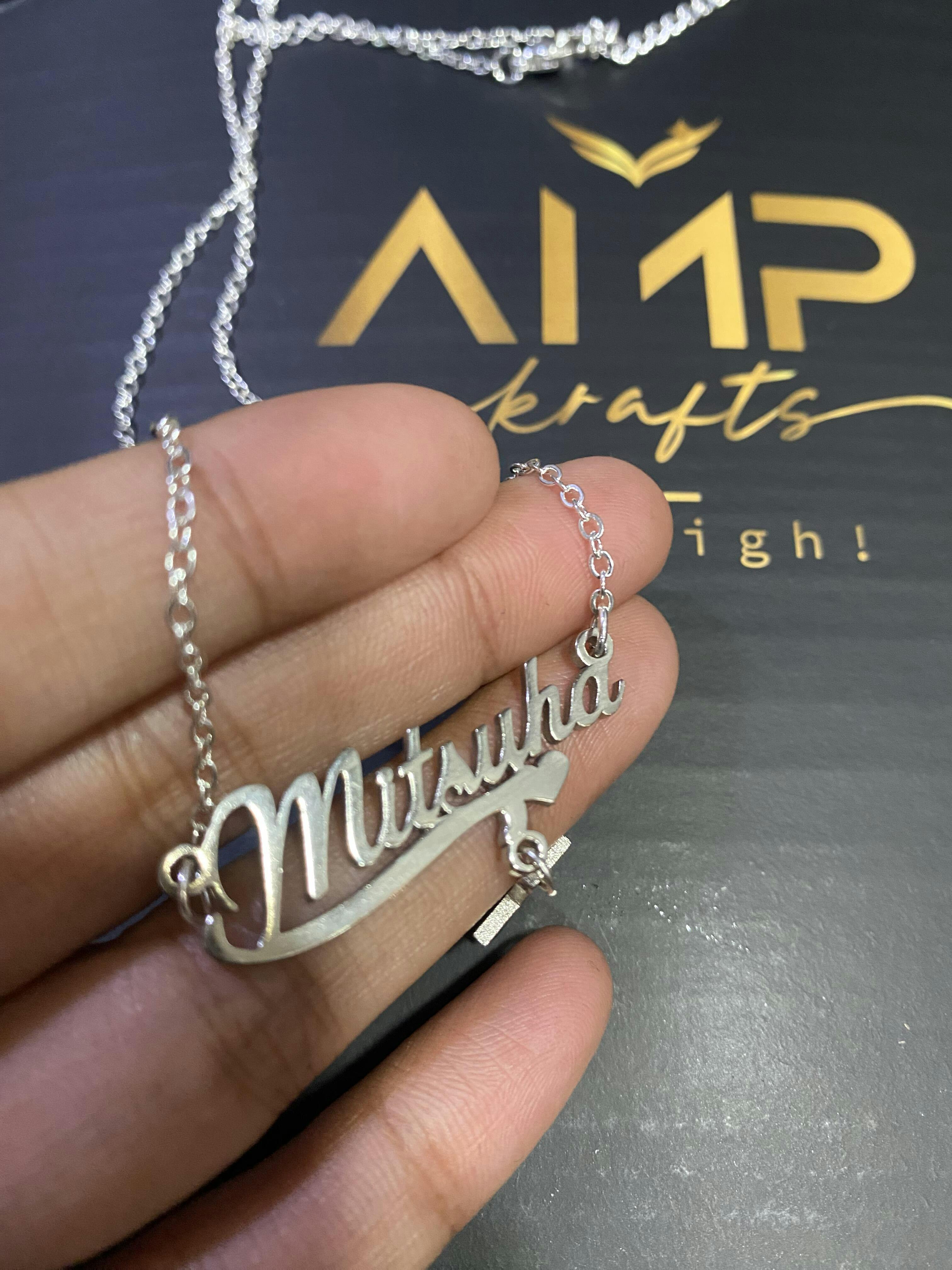 Shimmered in Love Name Pendant – Custom Couple Necklace Ampkrafts