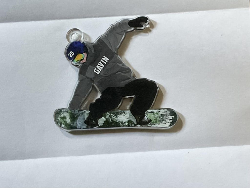 Personalized Snowboarding Athletes, Skis Christmas Ornament - Best Custom Shape Acrylic Ornament Christmas