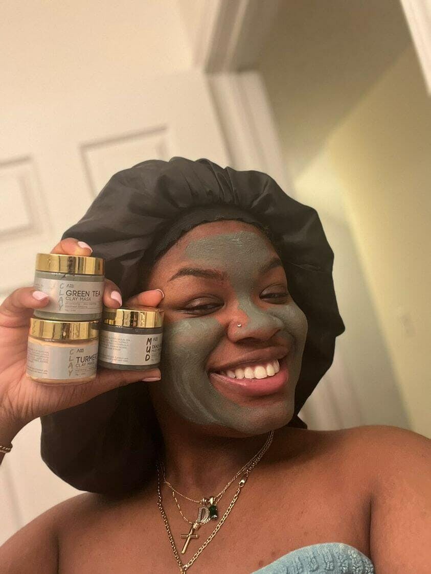 ANAiRUi Natural Facial Clay Mask Set (Turmeric,Green Tea,Dead Sea