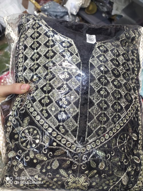 Velvet Black Color Sharara Suit For Sangeet Night