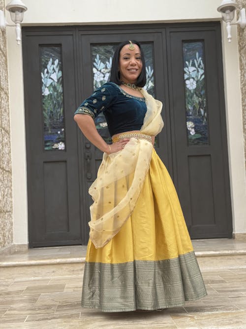 Designer Zari Work Half Saree Collection For Women