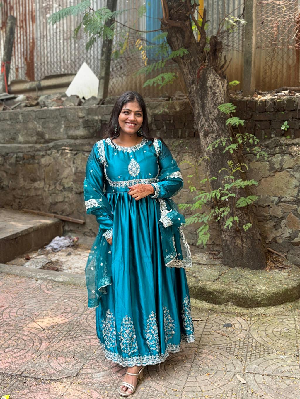 Latest Heavy Flair Long Anarkali Suit For Diwali