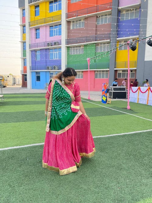 Pink Color Heavy Flair Chaniya Choli With Backless Blouse For Women