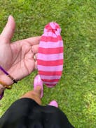Pink & Strawberry Red Chunky Stripe Topknot Headband,  Handmade, Comfortable, Women and Girls (Age 5+)