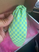Neon Green Checkered Topknot Headband for Women and Girls (age 5+) | Bright Green Topknot Headband | Summer Headband | Comfortable