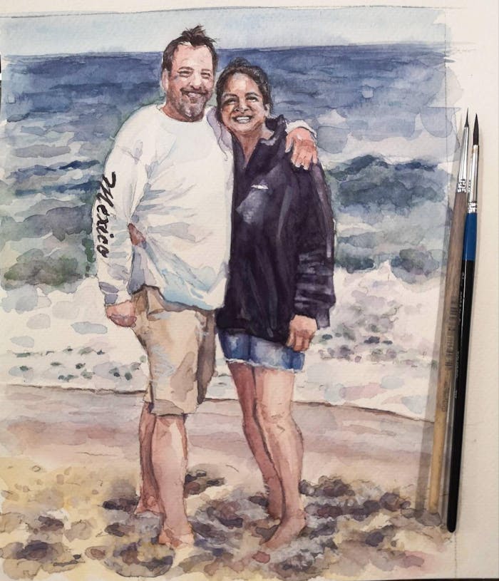 Custom Couple Portrait Hand-Painted Wedding painting