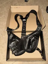 Obsidiana - BOLSO ARNÉS DE PIEL – Plata