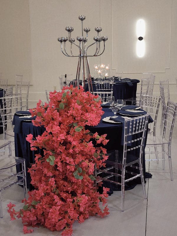 S-A8235 Hot Pink Bougainvillea Plum Blossom Table Sofa Runner Arrangement Floral Wedding